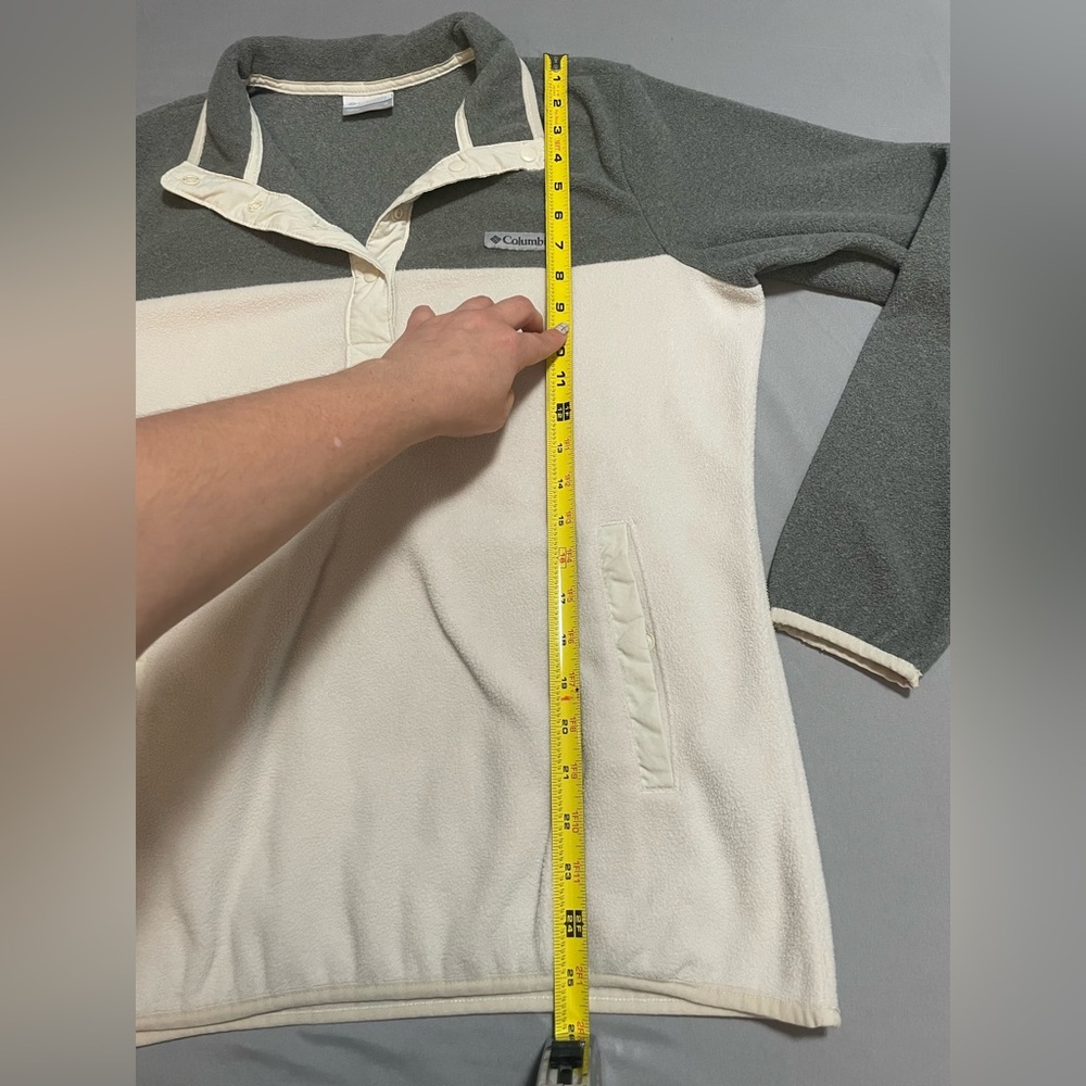 EUC ❄️Columbia Women's Gray and Cream Fleece Pullover❄️Size Medium - Picture 7 of 9